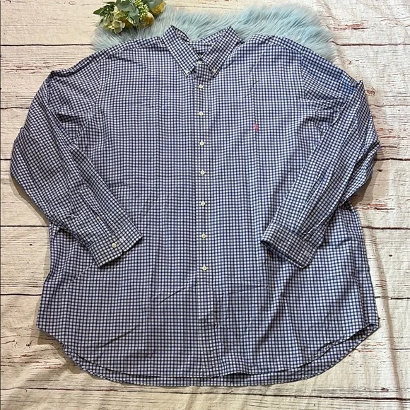 Ralph Lauren Blue Pink Check Button Down Shirt sz 4XLT - Picture 1 of 11
